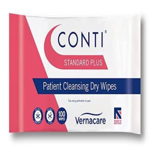 Conti CPL110 Standard Plus Patient Cleansing Dry Wipes (Pack of 100)