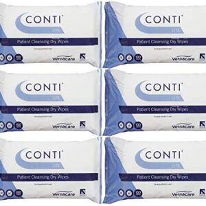 Conti Lite - Patient Cleansing Dry Wipes, Lightweight Strong Cleaning Cloths, Wipe Size 32cm x 30cm, 100 Wipes Per Pack - 6 Pack