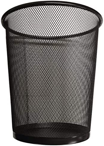 DIVCHI Circular Mesh Wastebasket Trash Can, Waste Basket Garbage Can Bin for Bathrooms, Kitchens, Home Offices, Dorm Rooms(BLACK)