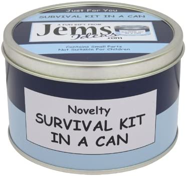 Dad Birthday Survival Kit In A Can. Novelty Fun Gift - Humorous Dad, Daddy, Father, Pops Present & Card All In One. Customise Your Can Colour. (Blue/Navy)