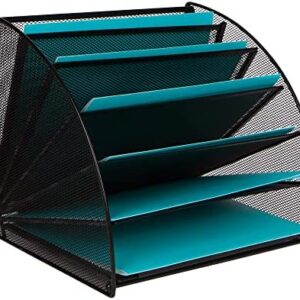 Dasher Products Mesh Office Organizer for Desk - Fan Shaped Desktop Organizer for Filing Paper, Bills, Letters. Desk File Organizer for Work, School, Office,and More