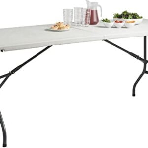 Direct Online Houseware Quality Heavy Duty 6ft Portable Outdoor Folding Picnic Camping Buffet Party Wedding Market Trestle Table with Carry Handle - up to 8 People