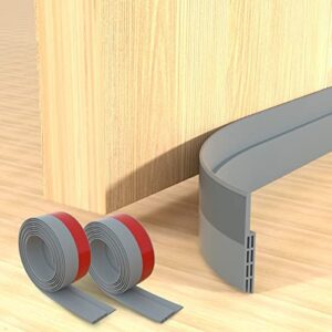 Door Draught Excluder 2 Packs,Door Bottom Seal,Under Door Draft Stopper Seals Anti-Collision Strong Adhesive Weather Stripping Tape Soundproof Draught Stoppers Gray 2PC 2" W x 39" L