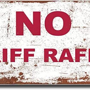 Funny Metal Bar Signs - Fixings Included - Bar Accessories for Home Pub or Outdoor Garden Bar No Riff Raff Wall Plaque Man Cave Gift Ideas Metal Bar Signs with Vintage Memorabilia bar sign 20cm x 15cm