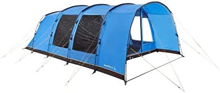 HI-GEAR Hampton 6 Nightfall Family Tent with Nightfall Darkened Technology Bedrooms, 6 Man Tent, Tunnel Tent, Festival Tent, Camping Tent, Camping Equipment