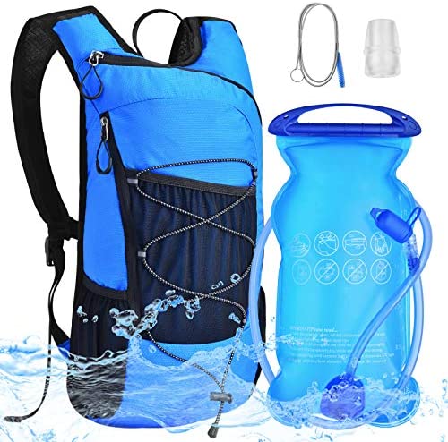 Hydration Backpack with Bladder Cycling - 2L Water Bicycle Bag Pack Waterproof Lightweight Rucksack Ladies for Outdoor Running Hiking Climbing Camping Skiing Hunting Biking Bike MTB