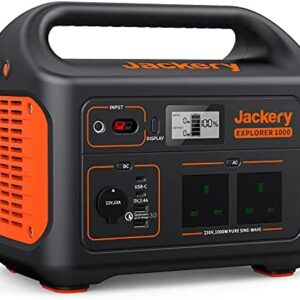 Jackery Portable Power Station Explorer 1000, 1002WH Solar Mobile Lithium Battery Pack for Home Emergency Power with 230V/1000W AC Outlets, Outdoor RV Camping