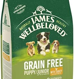 James Wellbeloved Complete Hypoallergenic Puppy/Junior Dry Dog Food Made With 100% Natural Ingredients and One Source of Animal Protein (Turkey) and Vegetables, Grain-Free, 1.5 kg