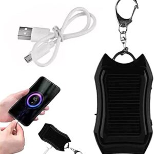 LINGJIONG Solar Power Bank Keychain Mini Backup Power Solar Charger with 1500mAh Large-capacity Battery and LED Flashlight, Portable Charger for Cellphone Tablet Electronic Devices