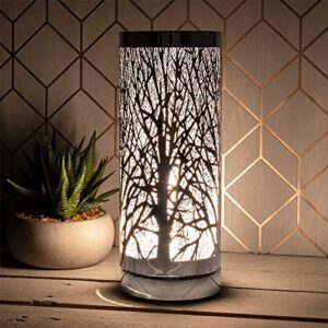L&P Home & Gifts Desire Aroma melt Oil Aromatherapy Wax Touch lamp. Fragrance Burner for Home/Bedroom/Living Room/Office/Gym. Tree Design in Silver, Multicolour, 10X10X26CM