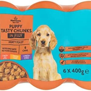 Morrisons Puppy Food Meat Chunks In Jelly, 6 x 400g