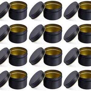NRANSON Candle Tins for Making Candles, 12 Pcs 5 Oz Round Metal Candle Jars with Lids, Decorative Candle Containers for DIY Candle Making, Arts Crafts Supplies, Dry Storage, Party Favors (12,5OZ)