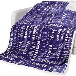 Queenshin Luxury Alphabet Fluffy Sherpa Fleece Blankets Size 130*180 CM,490 GMS Christmas Bed Snuggle Throws For Couch Sofas, Grey and White