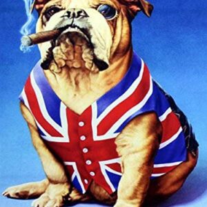 SHAWPRINT bulldog union jack british, Retro metal Aluminium Sign vintage bar pub man cave (150MM X 200MM (6" X 8"))