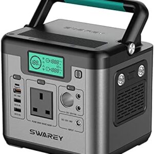 SWAREY Portable Power Station S500 518Wh 230V/500W Portable Power Generator Backup Emergency Power Supply Solar Generator for Camping Travel Fishing with Carrying Bag