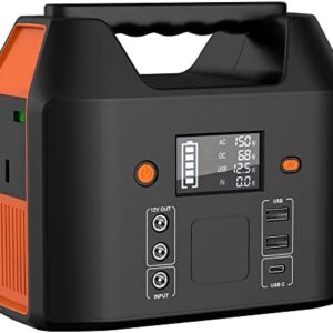 SinKeu Portable Power Station,27000mAh/99Wh Solar Generator with 230V/150W AC Outlet for Camping Emergency Outdoor Adventure Picnic Fishing Travel Party RV Trip(Solar Panel Not Included)