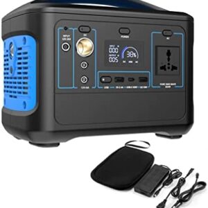 Solar Generator 540WH Portable Power Station 230V/600W Mobile Power Supply with LCD Display for RV, Car Travel, Outdoor Activities such as Camping, Barbeque, Party Garden(Blue)