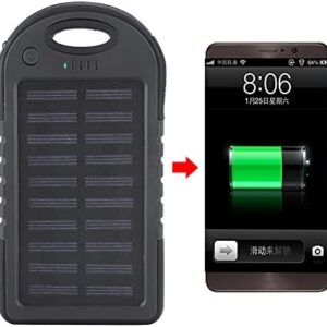 Solar Power Bank, 10000mAh Waterproof Portable Solar Phone Charger, with LED Light, Aluminum Alloy, Dual USB Port, Fast Charge, for Cell Phones