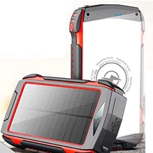 Solar Power Bank, TOTMOX 20000mAh Solar Power Bank with Dual USB Ports 3 inputs & 4 outputs, Wireless Fast Charging Power Bank
