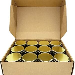 Stuurvnee Candle Tins, 24 Piece, 4Oz Metal Candle Containers for Making Candles, Arts & Crafts, Dry Storage,Gold