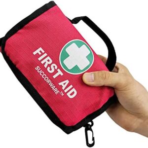 SuccorWare Small First Aid Kit - 100 Piece - Mini First Aid Kit for Home, Camping, Hiking, Backpacking, Travel, Vehicle, Outdoors - Emergency & Medical Supplies