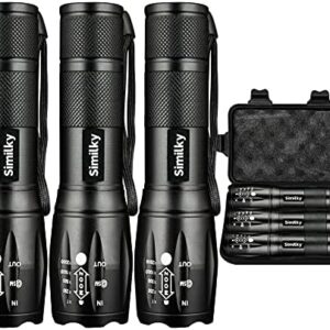 Torches led super bright, Hand Torch LED Torch 1200 Lumen, Powerful Torch Battery Powered Water Resistant 5 Modes Tactical Torch for Camping Outdoors
