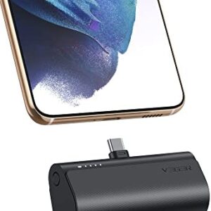 VEGER 5000mAh Mini Power Bank,20W Fast Charging Portable Charger USB C Battery Pack Compatible with USB C Phones Samsung Huawei Pixel and More,Black