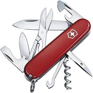Victorinox 13703B1 Climber Swiss Army Pocket Knife, Medium, Multi Tool, 14 Functions, Blade, Bottle Opener, Red