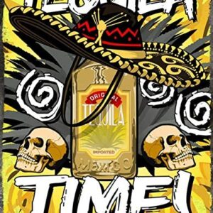 Vintage Retro Tequila Time Drink Alcohol Shot inspired Man Cave Bar Pub Shed Novelty Gift Aluminium Metal Tin Wall Décor Sign