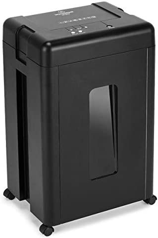 WOLVERINE 15-Sheet Super Micro Cut High Security Level P-5 Heavy Duty Paper/CD/Card Shredder for Home Office, Ultra Quiet by Manganese-Steel Cutter and 32-Litre Pullout Waste Bin SD9520 (Black)