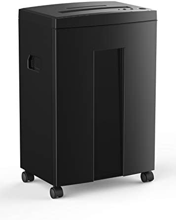 WOLVERINE 18-Sheet 60 Mins Running Time Cross Cut High Security Level P-4 Heavy Duty Paper/CD/Card Ultra Quiet Shredder for Home Office with 22-Litre Pullout Waste Bin SD9113(Black)