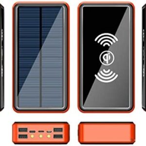 Yorimi 50000mah Solar Power Bank Outdoor Waterproof Large-Capacity Portable Wireless Charger Drop-proof Power Bank with LED Light or Outdoor Activities