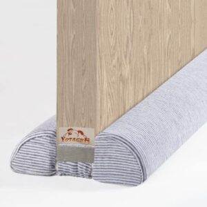 Yotache Draught Excluder for Door 90cm, Right Angle Design-100% Fits Door, Adjustable Length,Washable Stretch Jersey Fabric for Reduce Noise Draught Dust