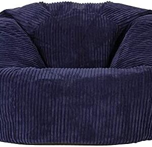 icon Kingston Cord Bean Bag Chair, Navy Blue, Large Lounge Chair Bean Bags for Adult with Filling Included, Jumbo Cord Adults Beanbag, Boho Room Decor Living Room Furniture, Corduroy Home Decor