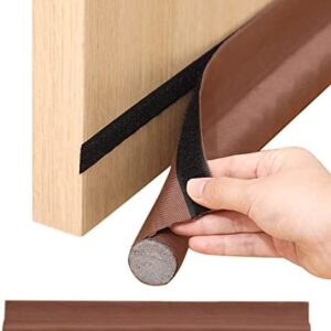 1 Piece Ventilation Isolator for Doors, Oxford Cloth Door Wind Shield, Removable Sound Insulation Wind Shield, Seal (Brown)