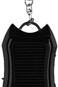 1200mAh Solar Power Bank Keychain Solar Charger Power Bank with 3 LED, Mini Portable Solar Panel Charger Camping Survival Emergency Gear for Cellphone MP3 Player Tablet(Black)
