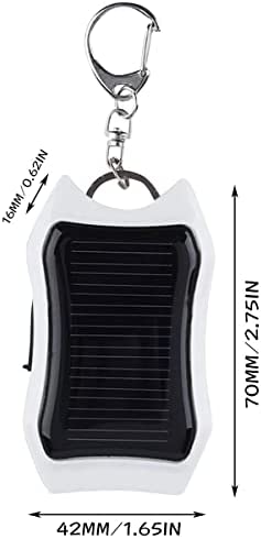 Fanomini Solar Power Bank Keychain 1200mAh Solar Charger Keychain with 3 LED Mini Portable Solar Panel Charger Camping Survival Emergency Gear for Cellphone MP3 Player Tablet (white) - Image 4