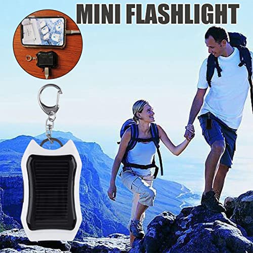 Fanomini Solar Power Bank Keychain 1200mAh Solar Charger Keychain with 3 LED Mini Portable Solar Panel Charger Camping Survival Emergency Gear for Cellphone MP3 Player Tablet (white) - Image 5