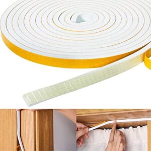 1pcs Foam Draft Excluder Strip 6 x 3 MM Foam Sealing Tape Adhesive Weather Stripping High Density Foam Seal Tapes,Draft Excluder for Doors & Windows Weather Stripping Sealing Door Seal Strip(5M)