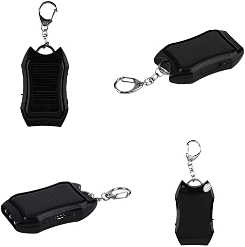 UGIF 1200mAH Solar Power Bank Keychain, Key Ring Mini Power Bank, Portable Solar Charger Keychain, with LED Torch, for Outdoor Emergency Phone Charger - Image 5
