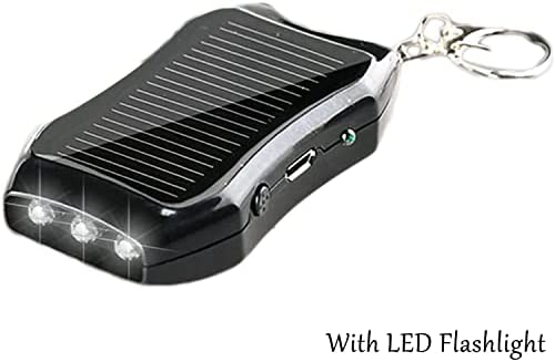 UGIF 1200mAH Solar Power Bank Keychain, Key Ring Mini Power Bank, Portable Solar Charger Keychain, with LED Torch, for Outdoor Emergency Phone Charger - Image 4