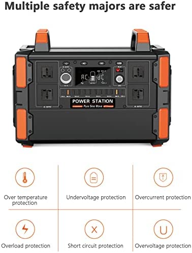 Ariyuan 1000W Portable Power Station,1048Wh/327500mAh Camping Battery Power Pack,Outdoors Camping Fishing Travel Solar Generator (1000W,Lithium iron phosphate battery Pack) - Image 2