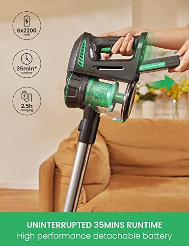 Vactidy Cordless Vacuum Cleaner, Blitz V8 Stick Vacuum Cleaner with 20Kpa Powerful Suction, Up to 35mins with Detachable Battery, Lightweight Hoover Cordless for Hardwood Floor Carpet Pet Hair - Image 3