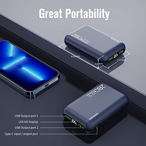 AOHKONG Power Bank Charger 20000mAh USB C Portable Charger Fast Charging With LED Display (Aluminum alloy shell ), For Phone Battery Pack Compatible For iPhone Pro Max Samsung Huawei etc. - Image 3