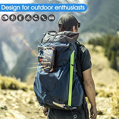 Solar Power Bank 36000mAh,Solar Charger Qi Wireless Built in 3 Cables IPX5 Waterproof Portable Solar External Battery Pack with 3 Input 4 Output 15W USB C Port Camping Flashlight iPhone Samsung Tablet - Image 7