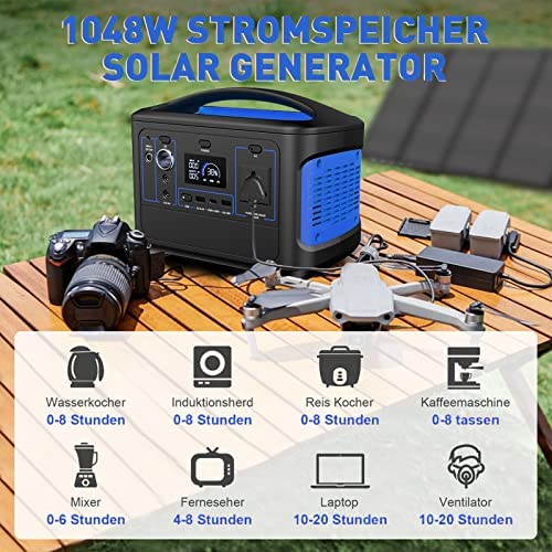 ACEHE 600 W Portable Power Station Power Bank,with 100 W Portable Solar Panel,600W Backup Lithium Battery for Outdoor Camping Travel Hunting Emergency (100W Solar Panel+600w Solar Generator) - Image 3