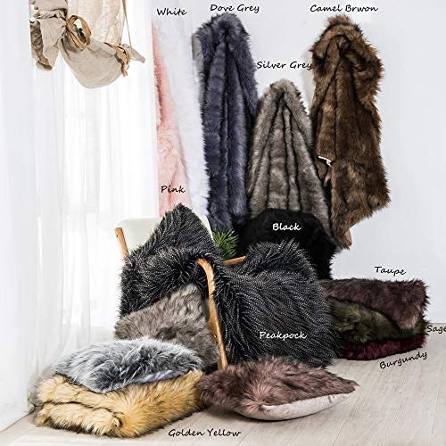 Luxury Faux Fur Throw Blanket, Grey and Black High Pile Mixed Throw Blanket, Super Warm, Fuzzy, Elegant, Fluffy Decoration Blanket Scarf for Sofa, Couch and Bed, 125 x 150cm - Image 7