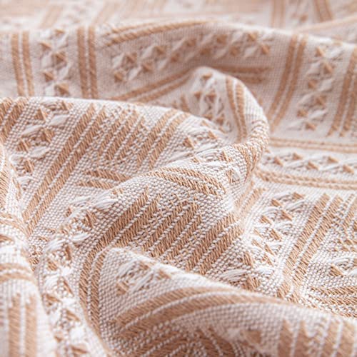 LHGOGO Throws for Sofas Large 2 Seater Sofa Throw Blanket Knitted Fringed Reversible Versatile Blanket Throw for Couch Sofa Bed Chair 180x230cm, Beige - Image 7