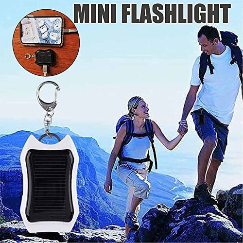 UGIF 1200mAH Solar Power Bank Keychain, Key Ring Mini Power Bank, Portable Solar Charger Keychain, with LED Torch, for Outdoor Emergency Phone Charger - Image 2