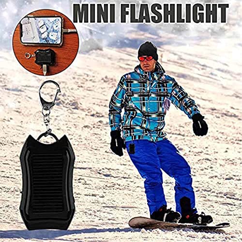 UGIF 1200mAH Solar Power Bank Keychain, Key Ring Mini Power Bank, Portable Solar Charger Keychain, with LED Torch, for Outdoor Emergency Phone Charger - Image 3